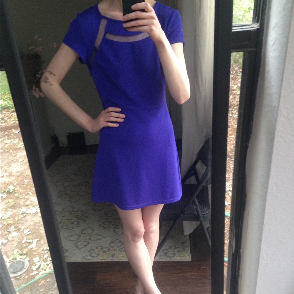 NWT Tobi Short Blue Skater Dress w/ Sexy Cut Outs